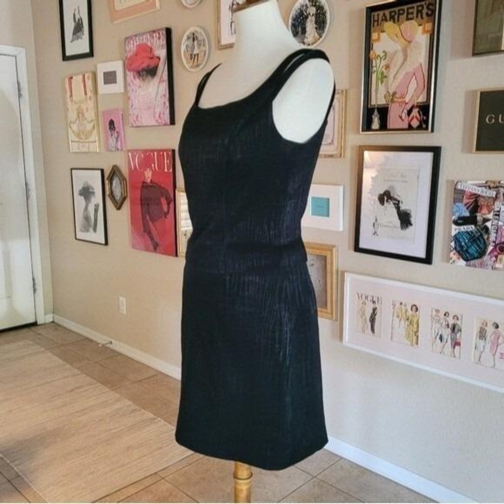 Alberto Makali for Cache Vintage Black Textured Double Strap Top and Mini Skirt - Picture 5 of 7